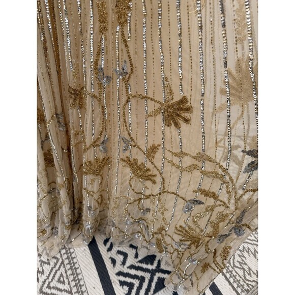 Mac Duggal Sequin Floral Beaded Sleeveless A-Line Gown Size 12 - Picture 8 of 13